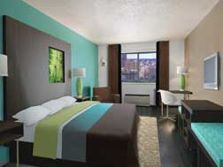 retro-modern Super-8 motel room